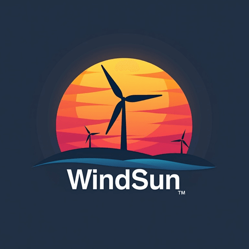 Logo for a windmill company, 2d design, flat