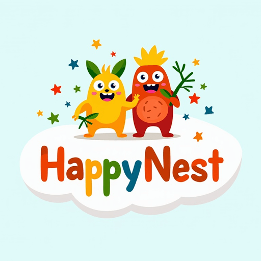 A logo with two happy creatures