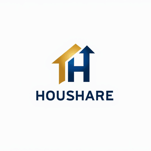 Real estate investment company, H look like a house. And a rising arrow symbolizes success 