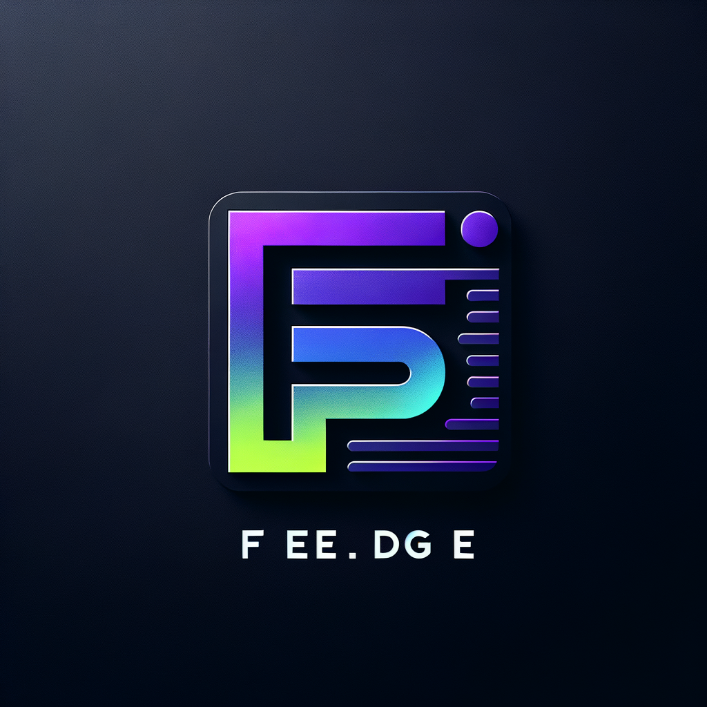 AI Logo Design by Hiding Elephant for Create a modern, minimal, and premium wordmark logo for the brand name "FEEDGE". Use bold sans-serif typography with a clean, futuristic feel. Incorporate a subtle abstract "F" symbol or slice/edge shape as a secondary mark. Use a vibrant gradient mix of electric violet (#7F3EFF), neon lime (#BFFF00), and deep black (#121212) for a techy, digital feel. Background should be clean, either black or white, with high contrast. Style should resemble brands like Notion, Figma, or Pitch. 