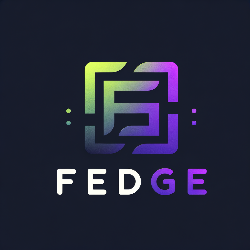 AI Logo Design by Hiding Elephant for Create a modern, minimal, and premium wordmark logo for the brand name "FEEDGE". Use bold sans-serif typography with a clean, futuristic feel. Incorporate a subtle abstract "F" symbol or slice/edge shape as a secondary mark. Use a vibrant gradient mix of electric violet (#7F3EFF), neon lime (#BFFF00), and deep black (#121212) for a techy, digital feel. Background should be clean, either black or white, with high contrast. Style should resemble brands like Notion, Figma, or Pitch. 