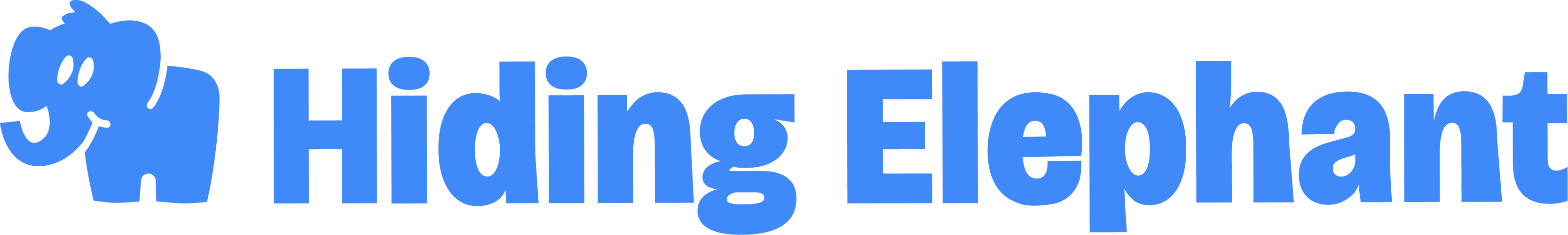 Single-line wordmark (brand blue)