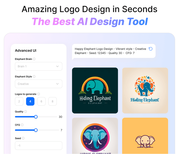 hiding elephant ai logo maker