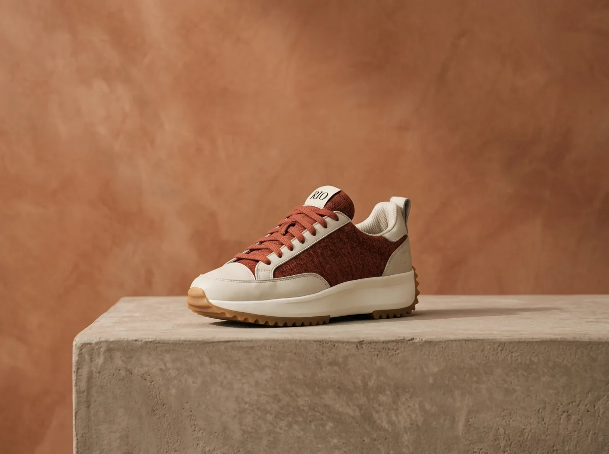 The same sneaker reused in a campaign still, still true to the product